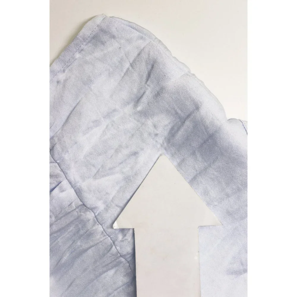 NWT Vince Sleeveless Crushed Satin Band Collar Blouse Powder Blue X Large XL - Picture 11 of 11